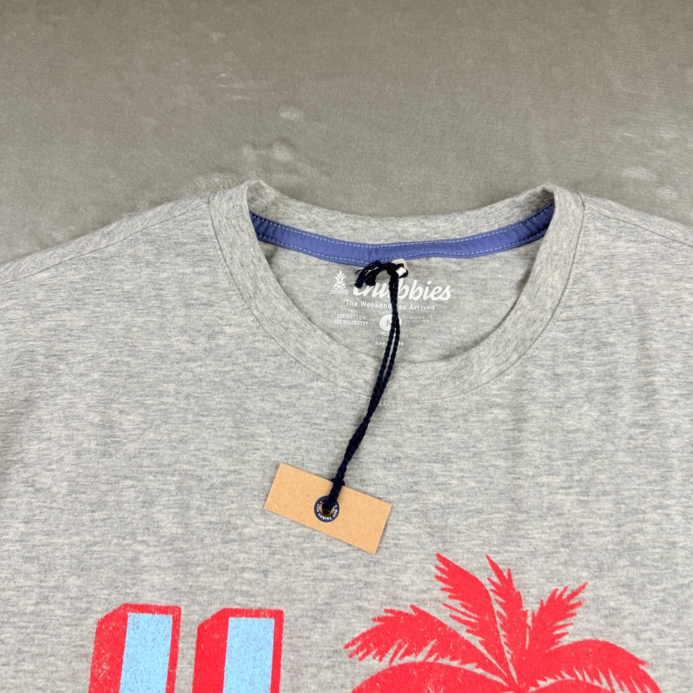 Chubbies USA Palm Tree Graphic Tee Men's Medium Gray Short Sleeve T-Shirt - Picture 8 of 8